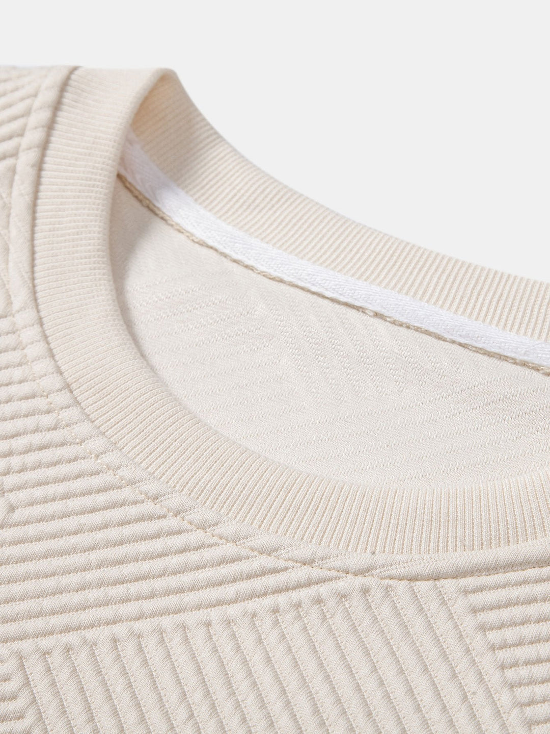 Relax Fit Geometrisch Gestreept Sweatshirt & Trekkoord Corduroy Cargo Jogger Broek