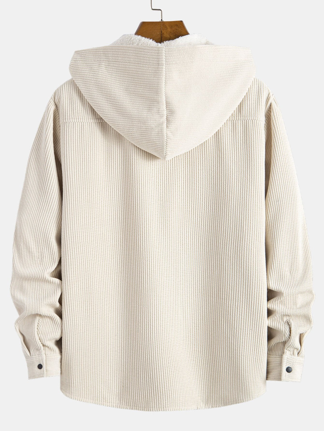 Fleece Gevoerde Corduroy Hoodie Overshirt