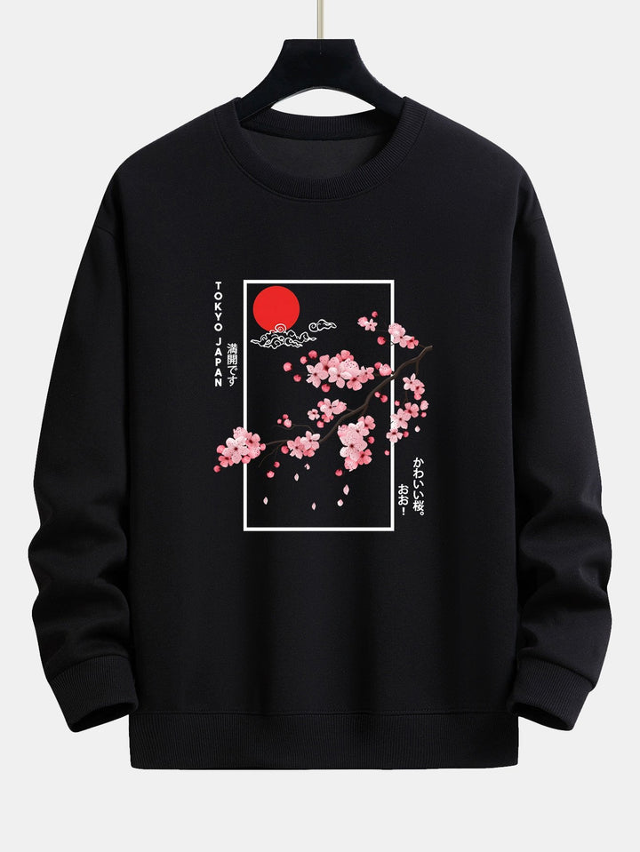 Kersenbloesem Slogan Print Relax Fit Sweatshirt