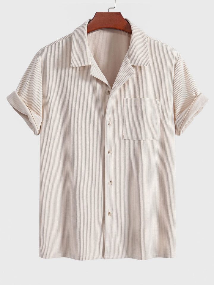 Korte Mouwen Corduroy Cubaanse Shirt & Shorts