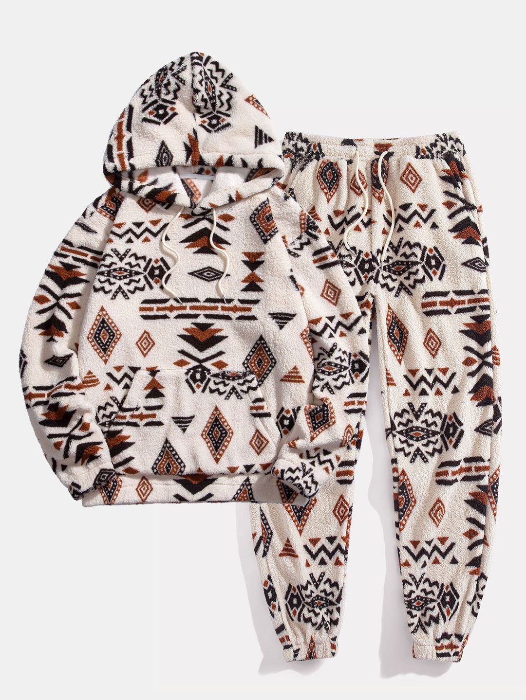 Azteekse Print Teddy Hoodie & Joggingbroek