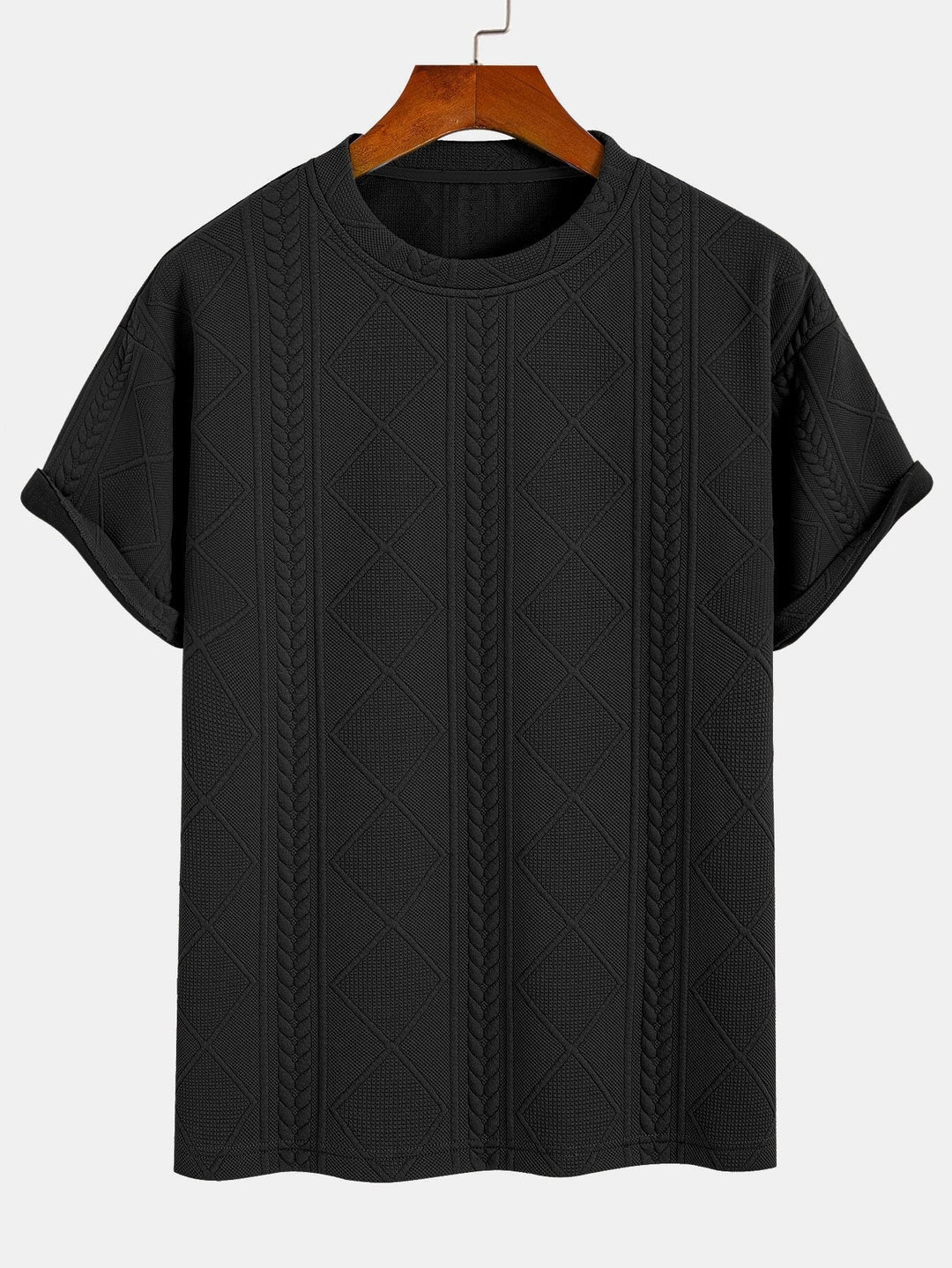 Oversized Geometrisch Jacquard T-Shirt & Shorts