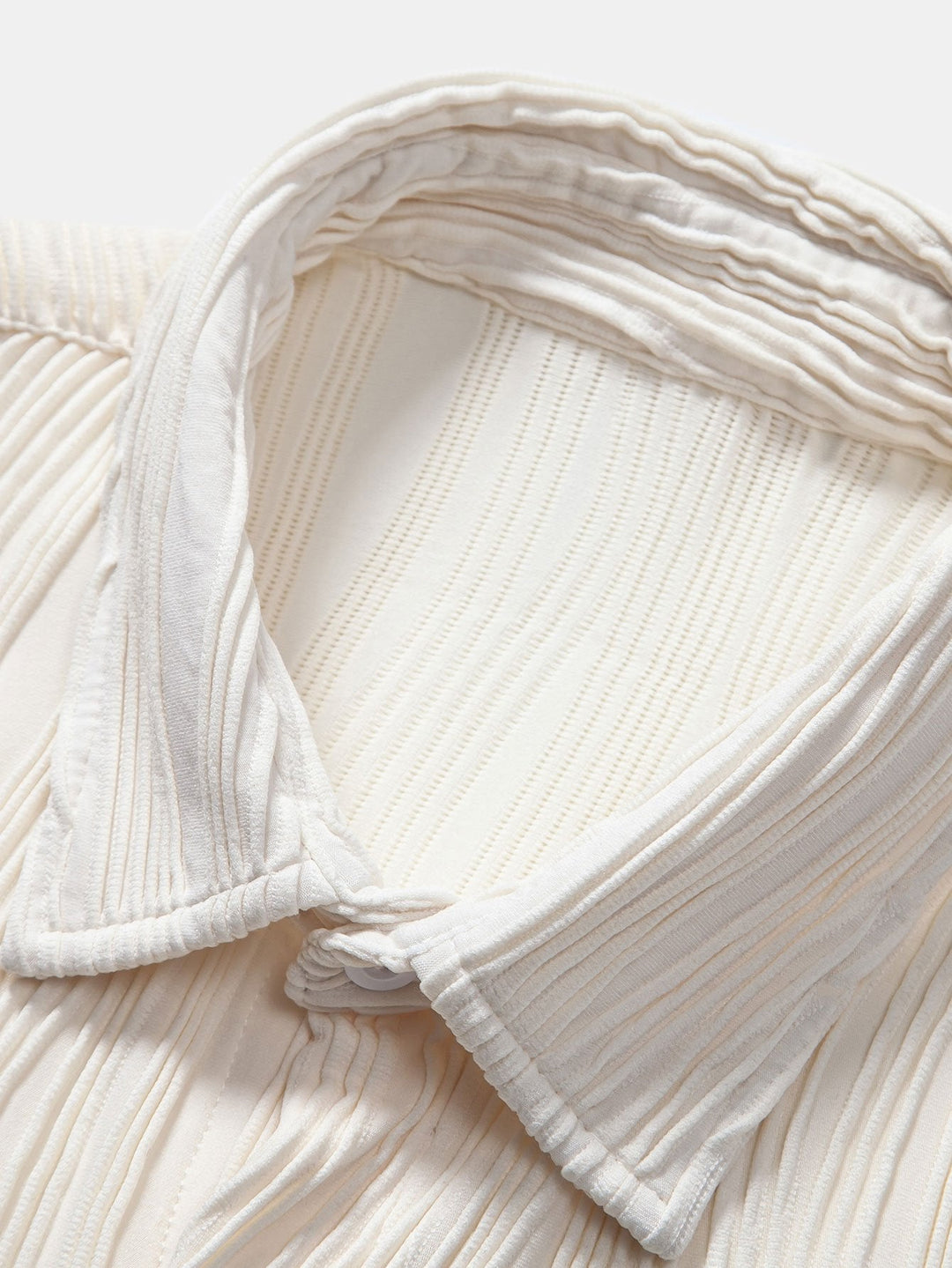 Wavy Texture Button-Up Shirt & Shorts