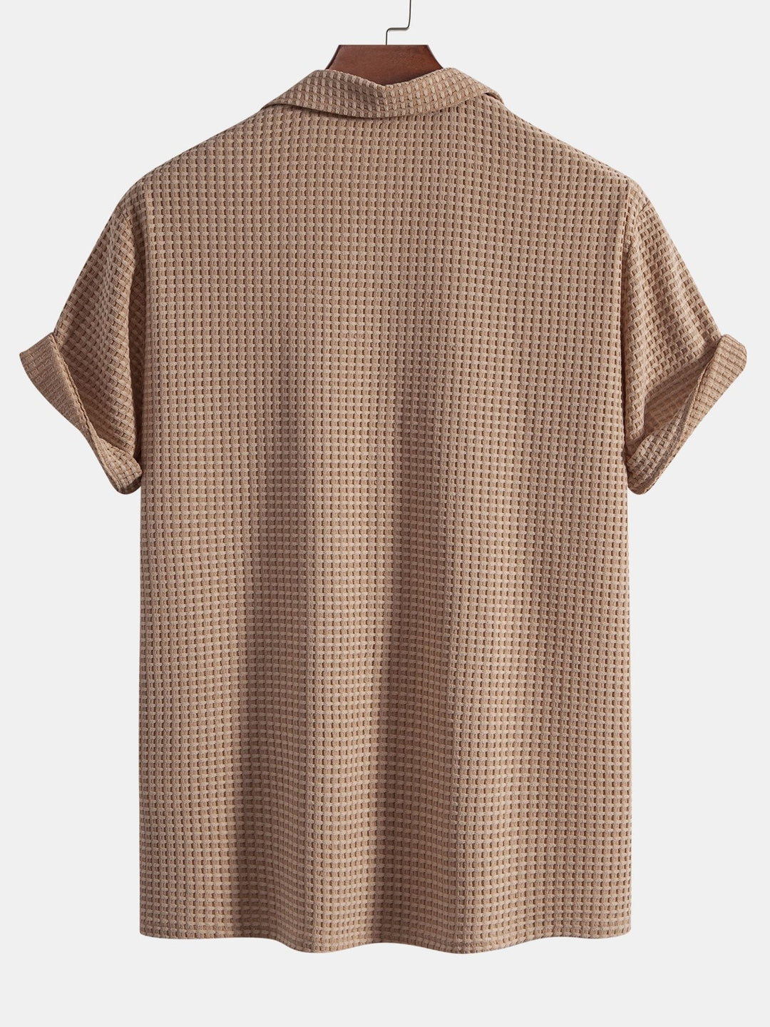 Korte Mouwen Wafel Cubaanse Shirt & Rechte Pijpen Linnen Broek