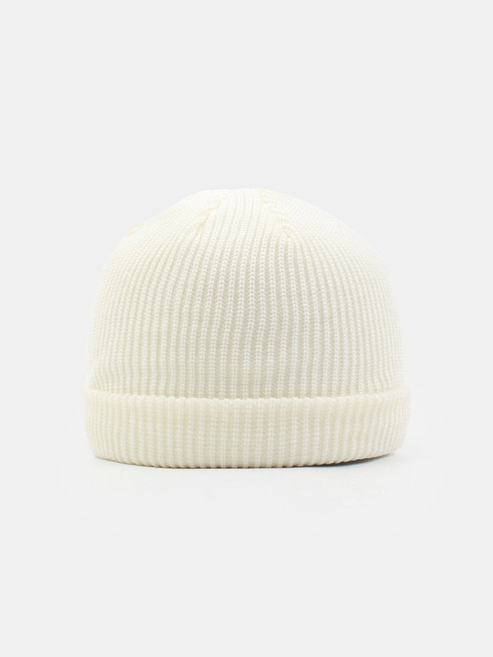 Solid Kleur Warme Korte Gebreide Muts
