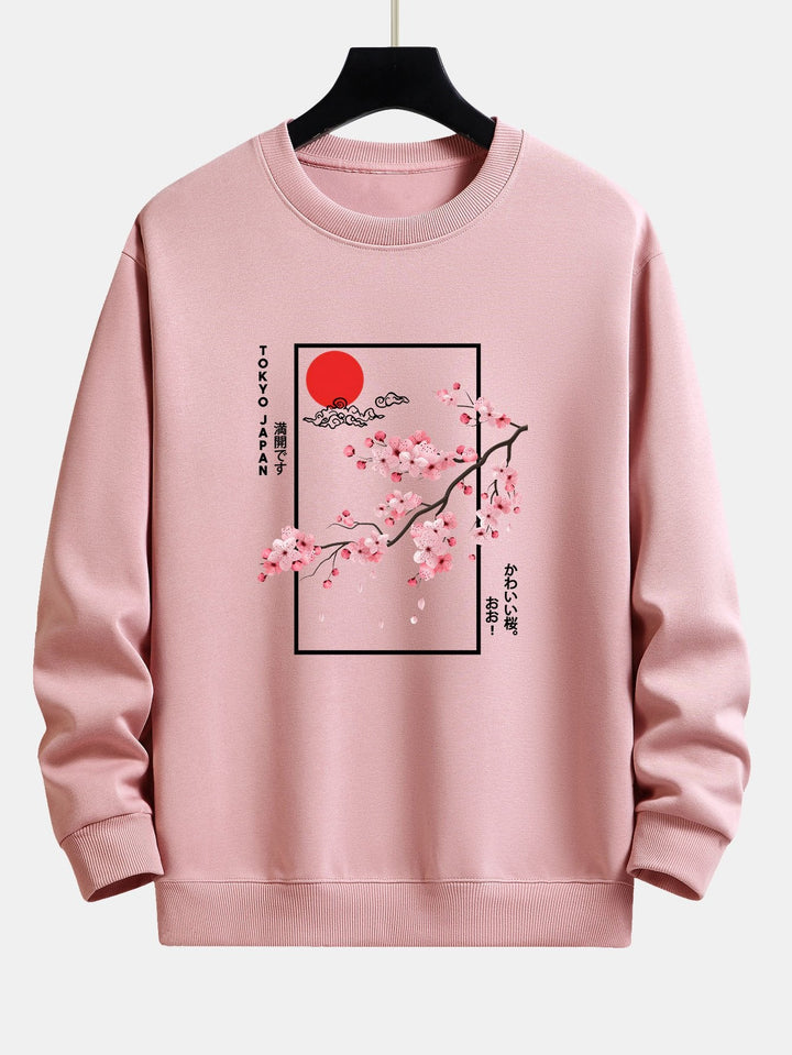 Kersenbloesem Slogan Print Relax Fit Sweatshirt