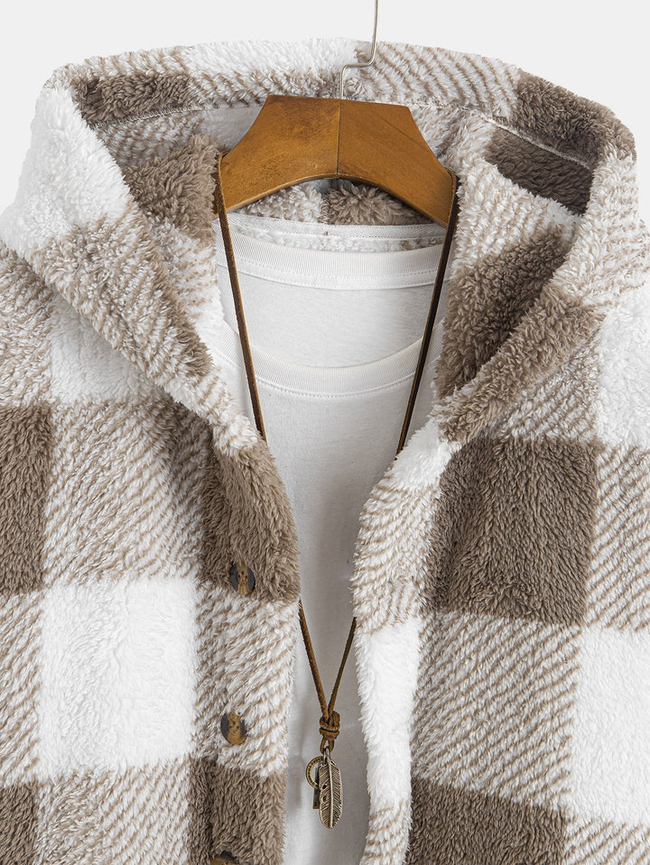 Checkered Teddy Fleece Jacket