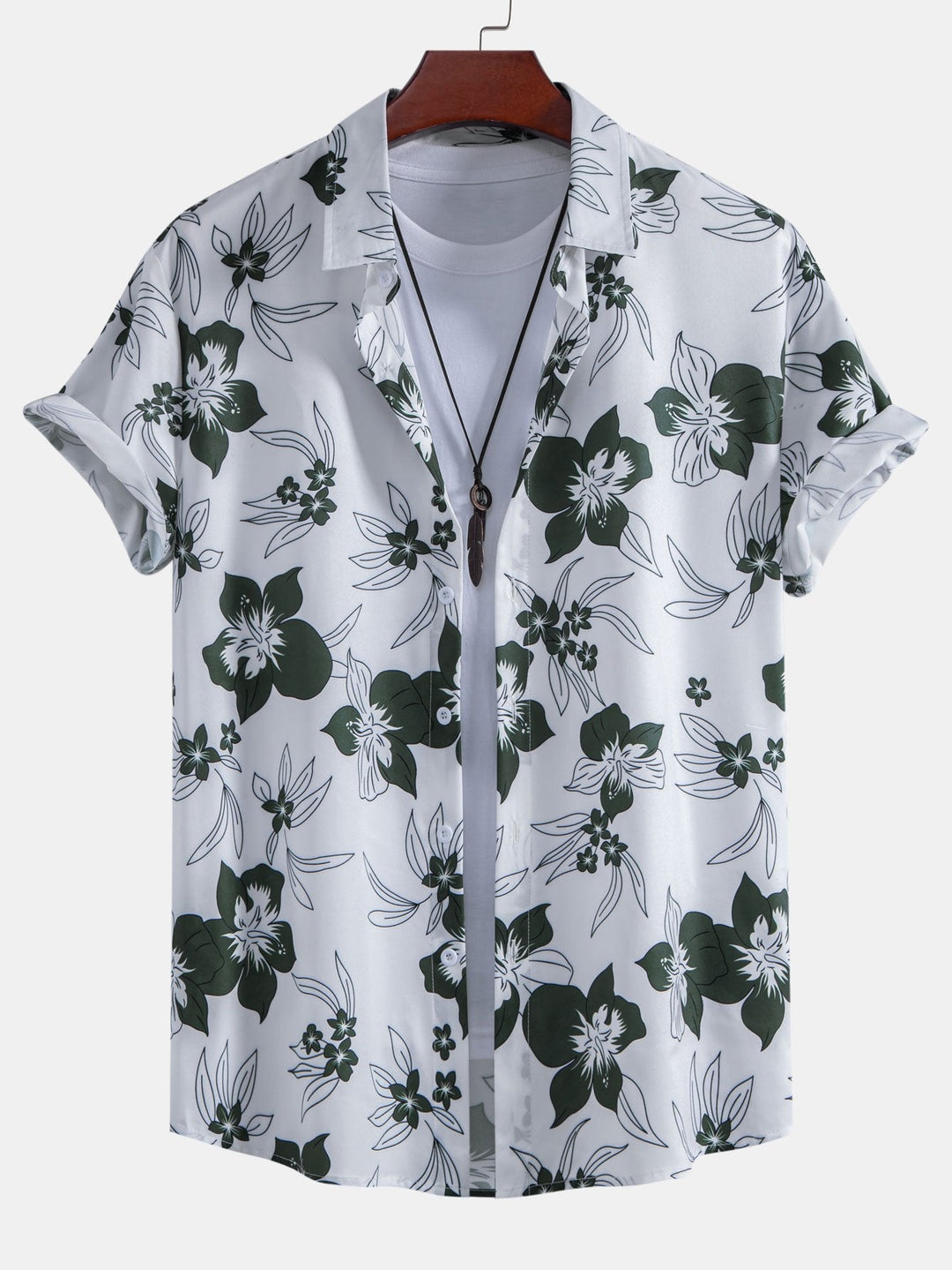 Bloemenprint Overhemd met Knopen & Zwemshort