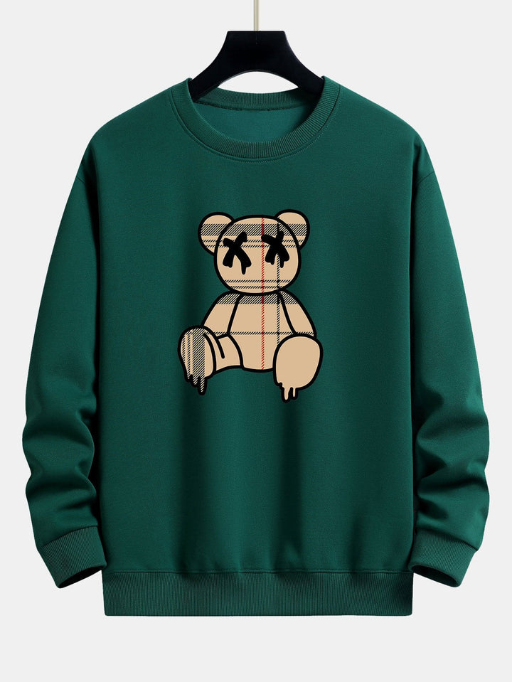 Geruite patroon oplosbare beerprint relax fit sweatshirt