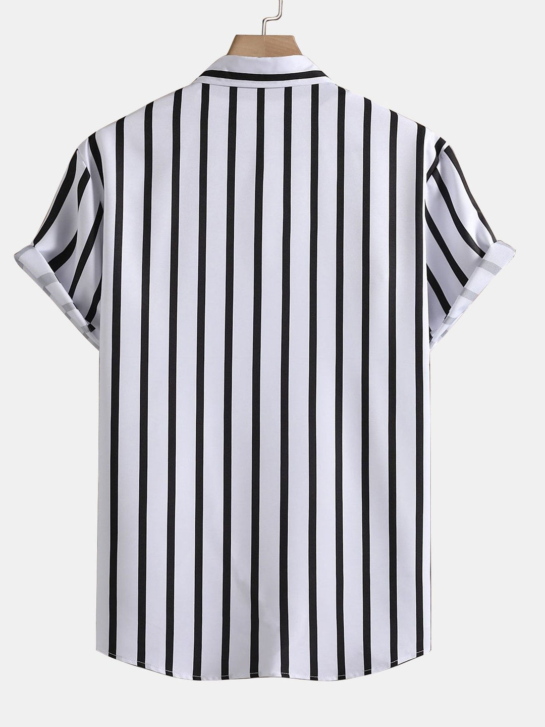 Gestreepte Print Knop-Up Shirt & Zwemshorts