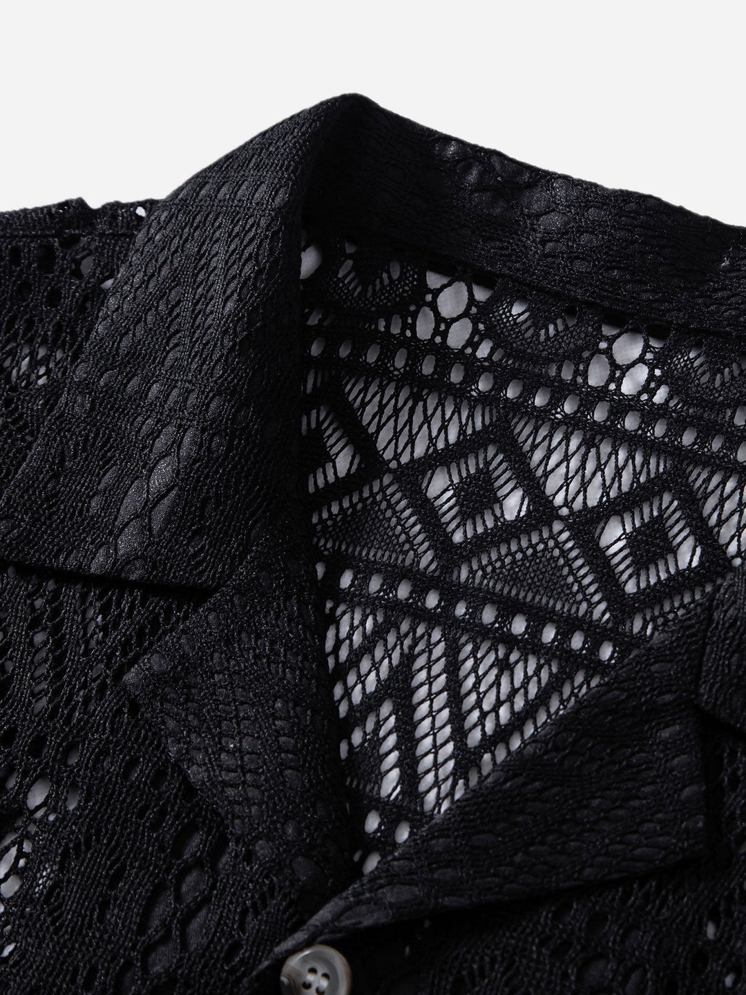 Korte Mouwen Geometrisch Textuur Cuban Shirt & Linnen Katoen Gemengde Cropped Broek