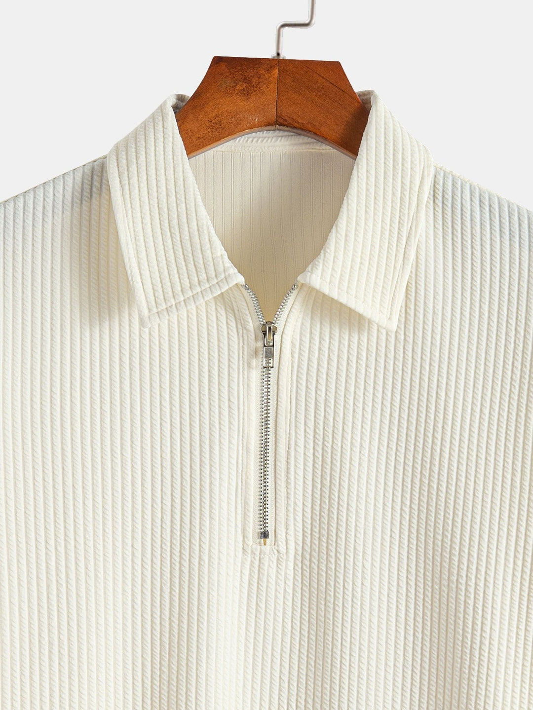 Muscle Fit Ribbed Half Zip Polo Shirt & Shorts