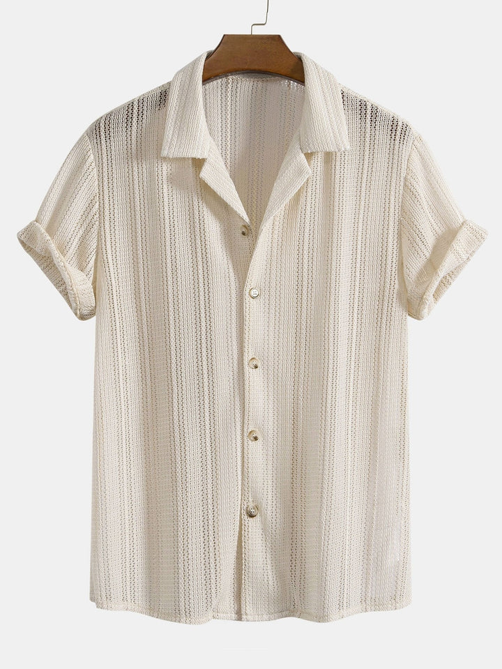Textured Cuban Shirt & Straight Leg Linen Pants