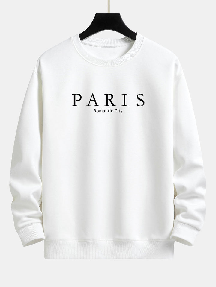 Parijs Slogan Print Relax Fit Sweatshirt & Rechte Pijpen Corduroy Broek