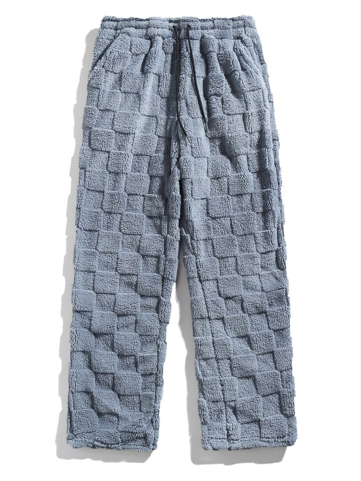 Checkerboard Teddy Hoodie & Straight Leg Pants