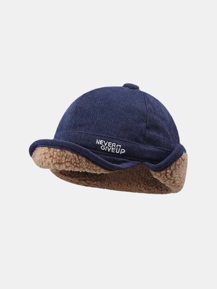 Cotton Sherpa Lining Warm Earmuffs Hat