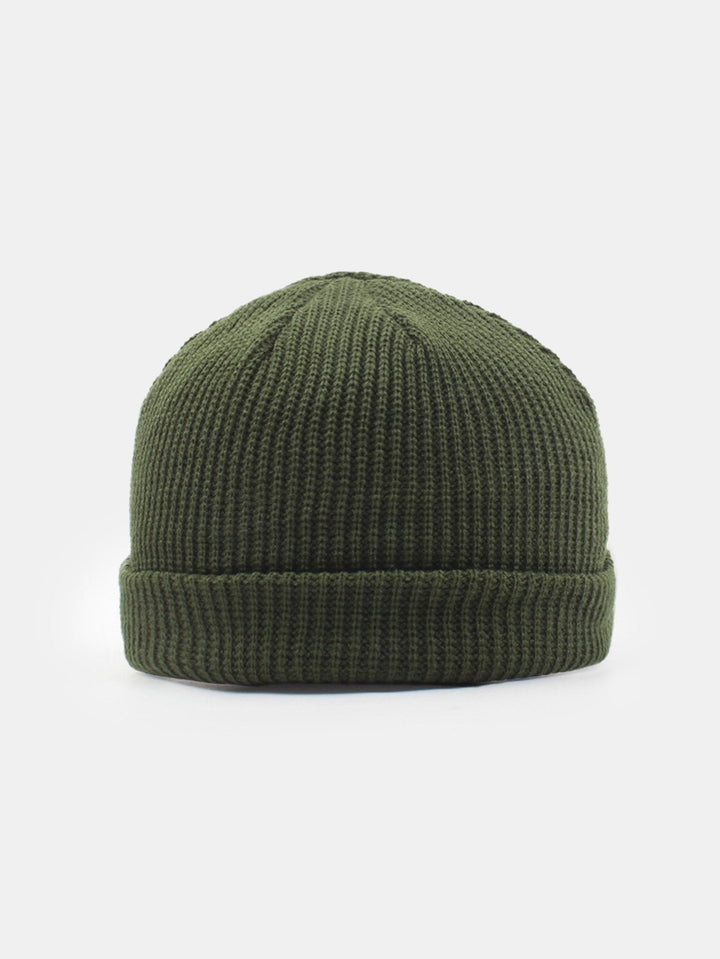 Solid Kleur Warme Korte Gebreide Muts