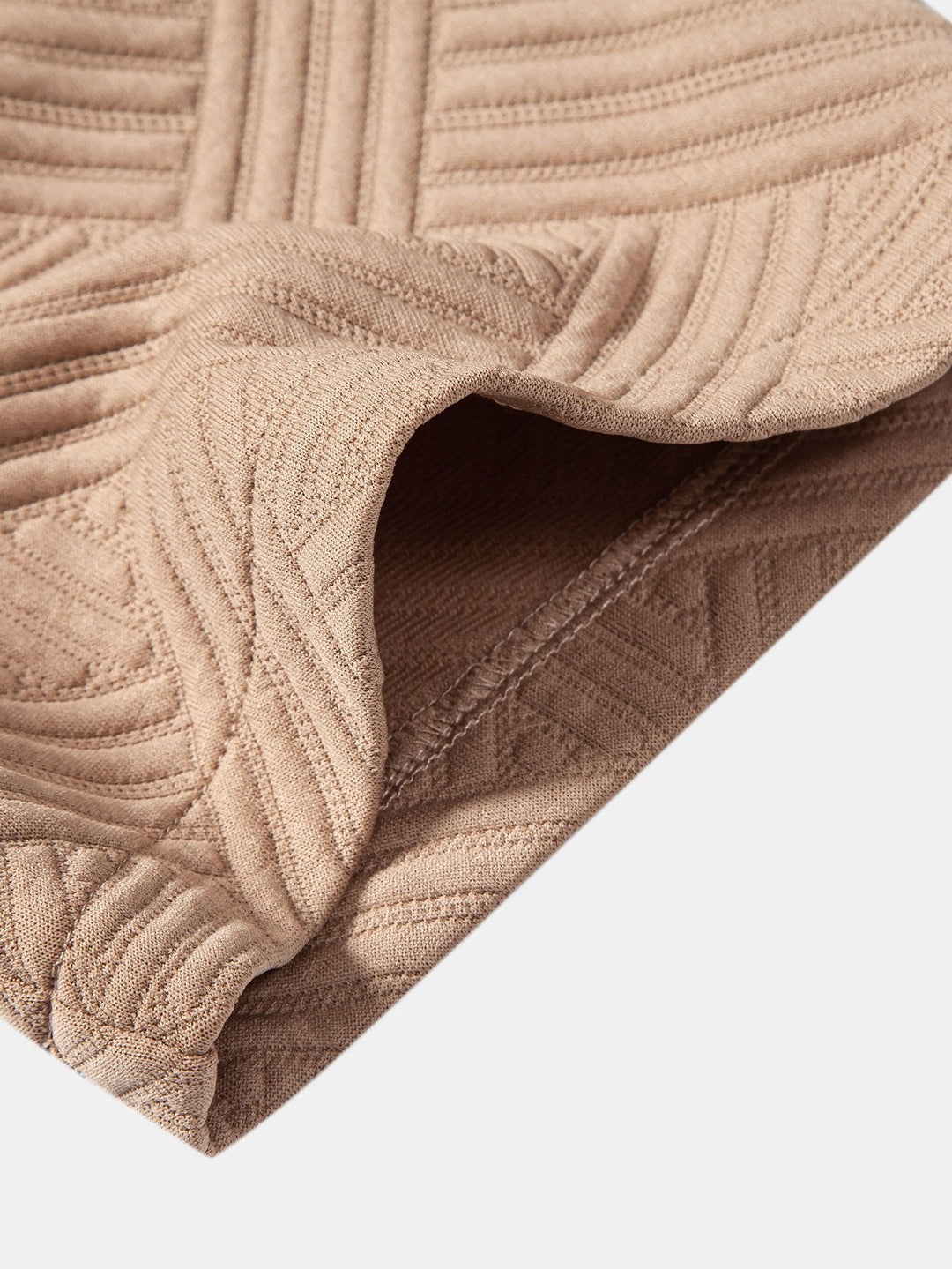 Textuur Jacquard Knop-Up Shirt & Shorts