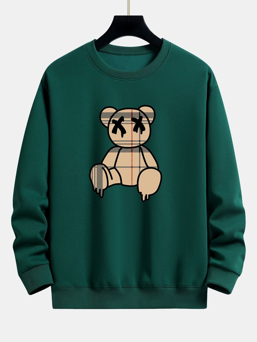 Geruite patroon oplosbare beerprint relax fit sweatshirt & joggerbroek