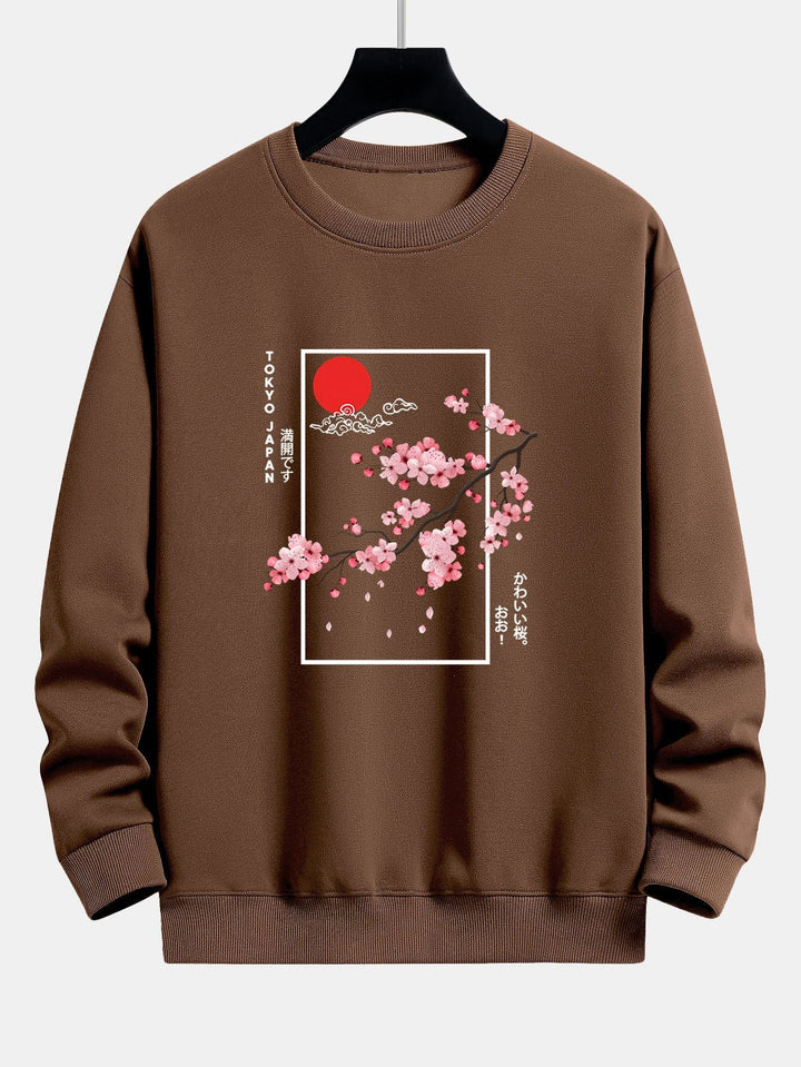 Kersenbloesem Slogan Print Relax Fit Sweatshirt