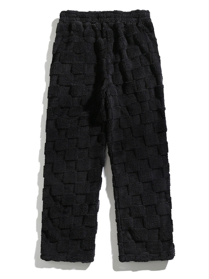 Checkerboard Teddy Hoodie & Straight Leg Pants