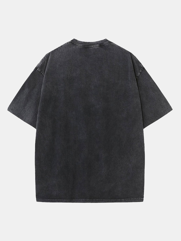 Gewassen Versleten Drop Shoulder T-Shirt