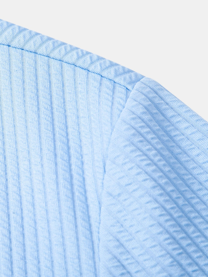 Lange Mouwen Geribde Polo & Rechte Geribde Broek