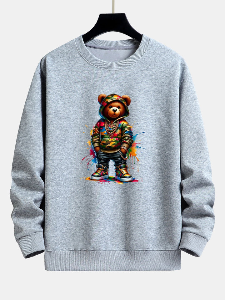 Kleur Splash Ink Camouflage Beerprint Relax Fit Sweatshirt