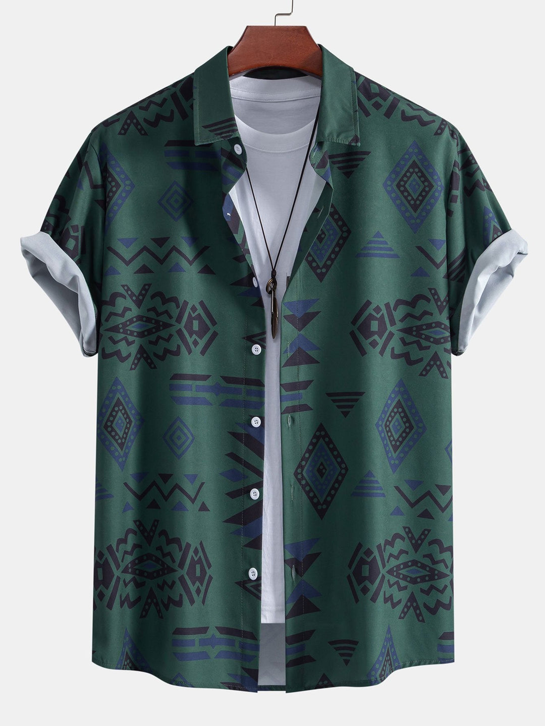 Azteeks Geometrisch Print Shirt & Zwemshorts
