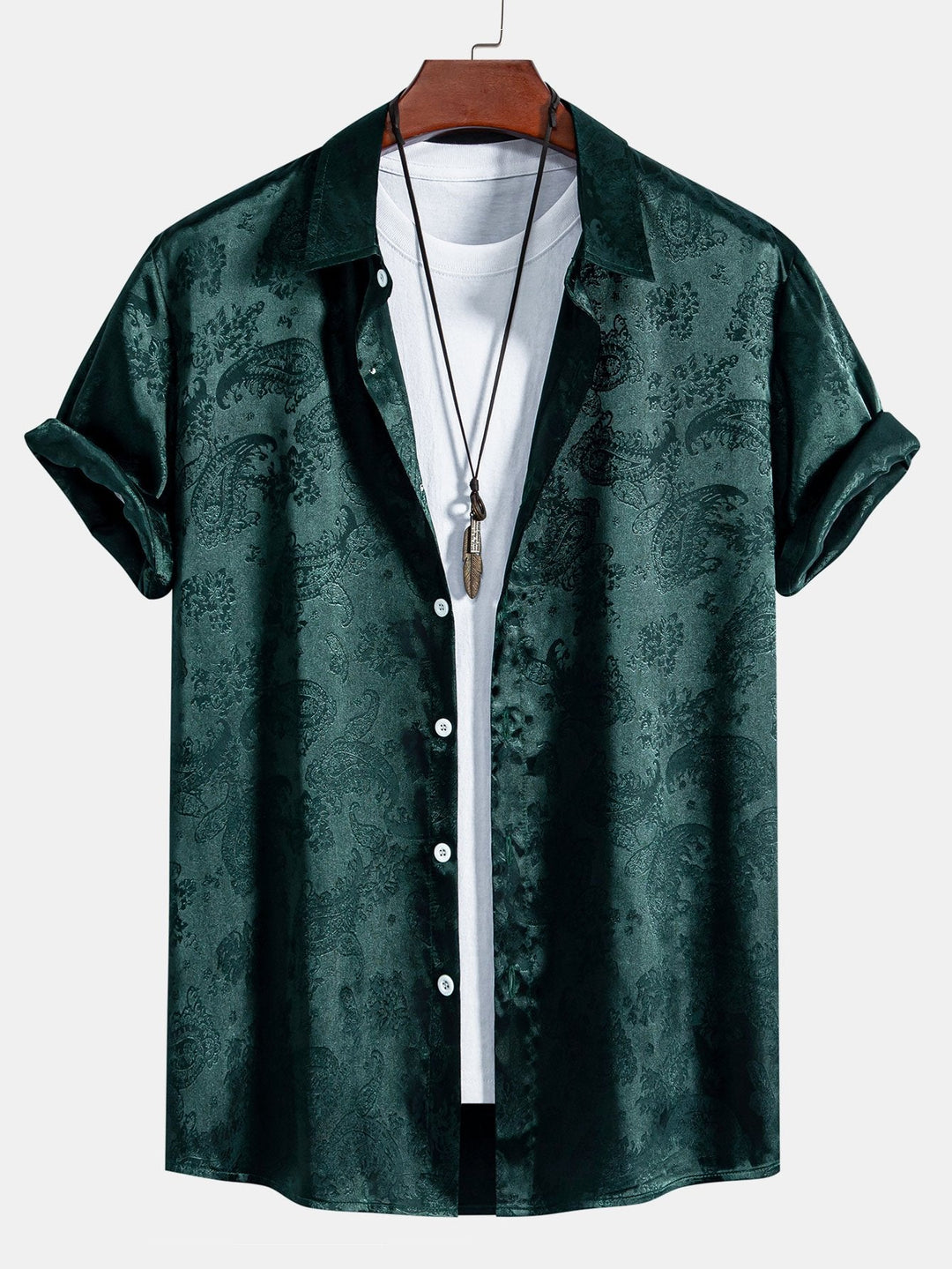 Paisley Print Satijnen Shirt & Shorts