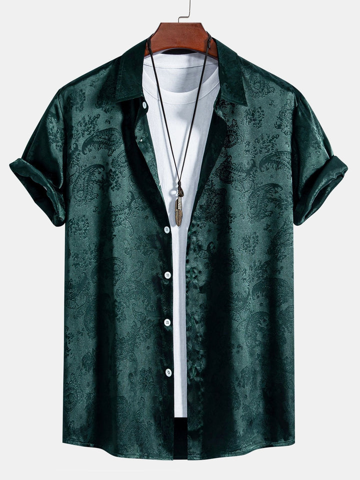 Paisley Print Satijnen Shirt & Shorts