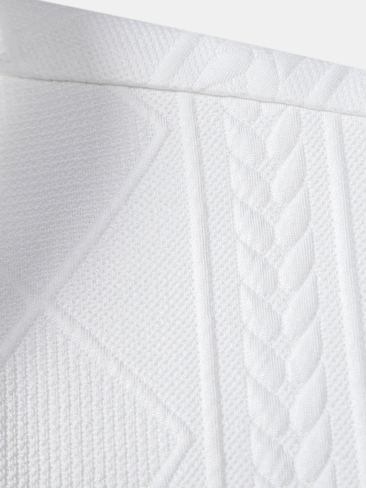 Geometrisch Jacquard Overhemd met Knopen & Shorts