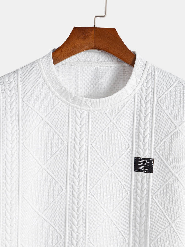 Korte Mouw Geometrisch Jacquard Boog Hem T-Shirt & Shorts