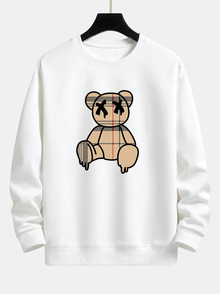 Geruite patroon oplosbare beerprint relax fit sweatshirt & joggerbroek