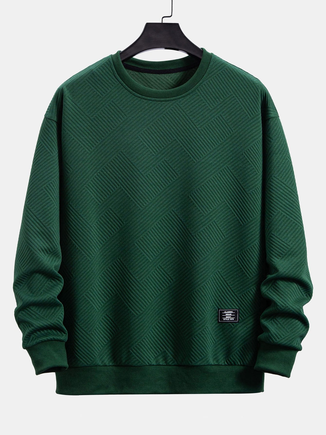 Relax Fit Geometrisch Gestreept Sweatshirt & Trekkoord Corduroy Cargo Jogger Broek