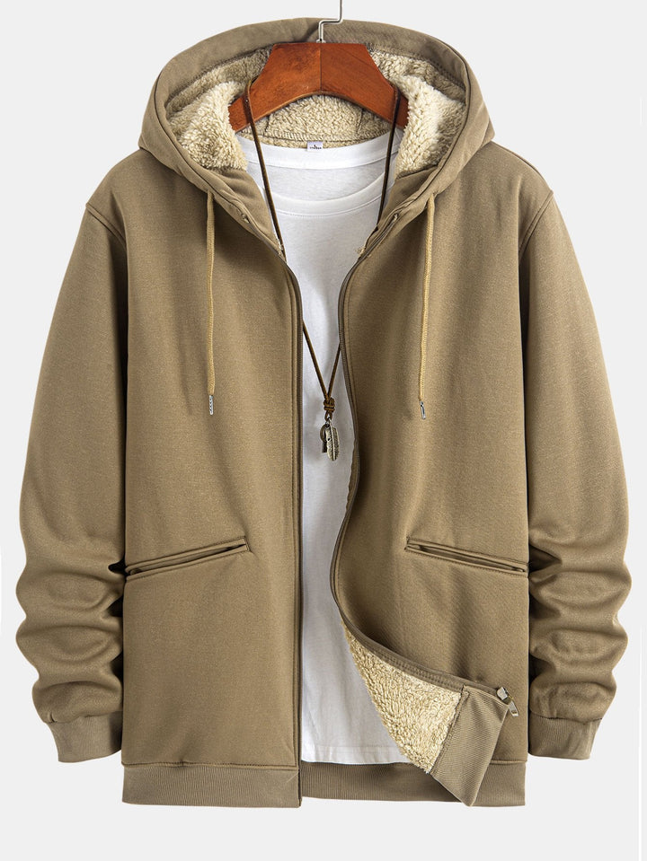 Teddy Lining Zip Up Hoodie