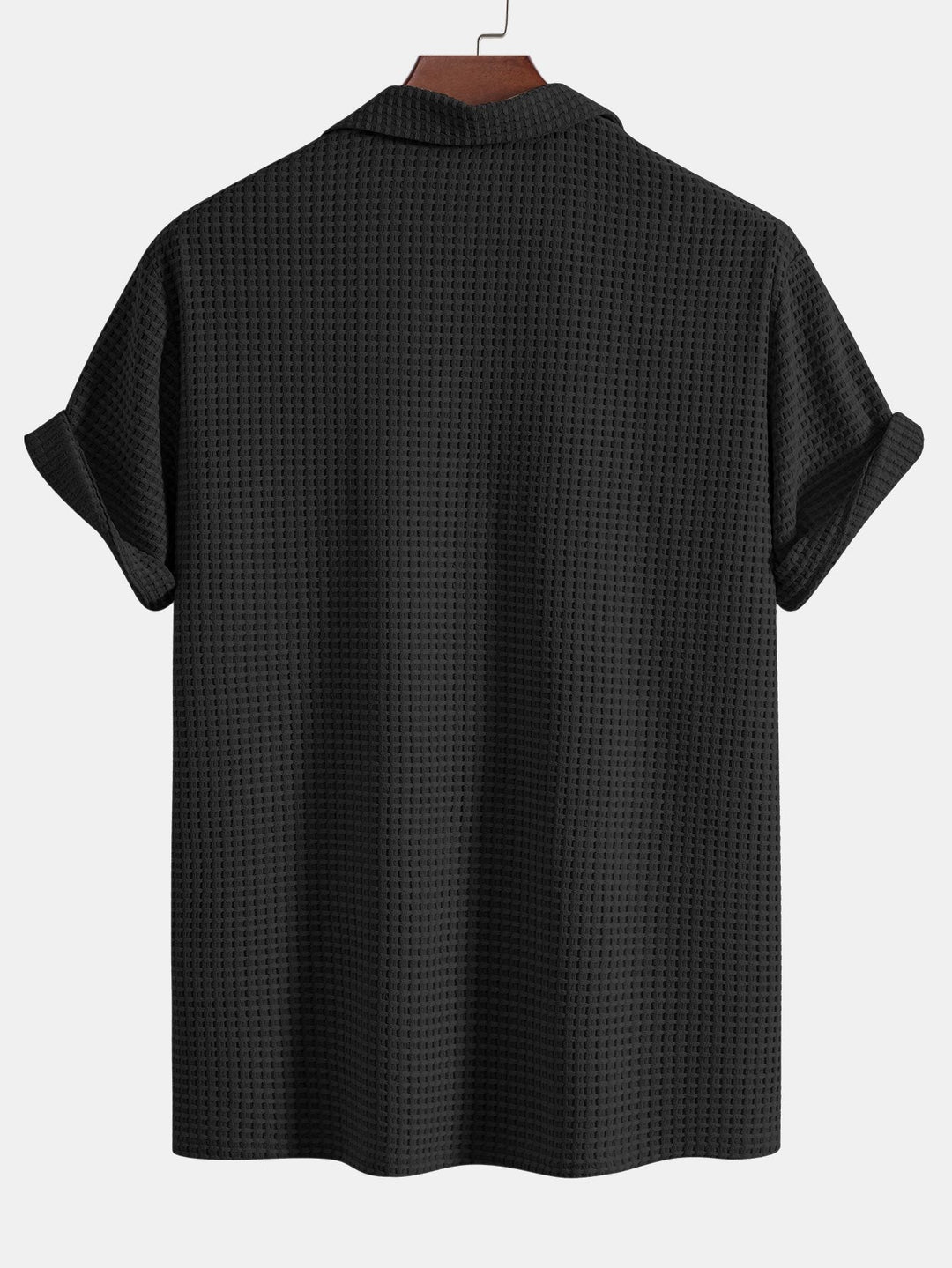 Korte Mouwen Wafel Cubaanse Shirt & Rechte Pijpen Linnen Broek