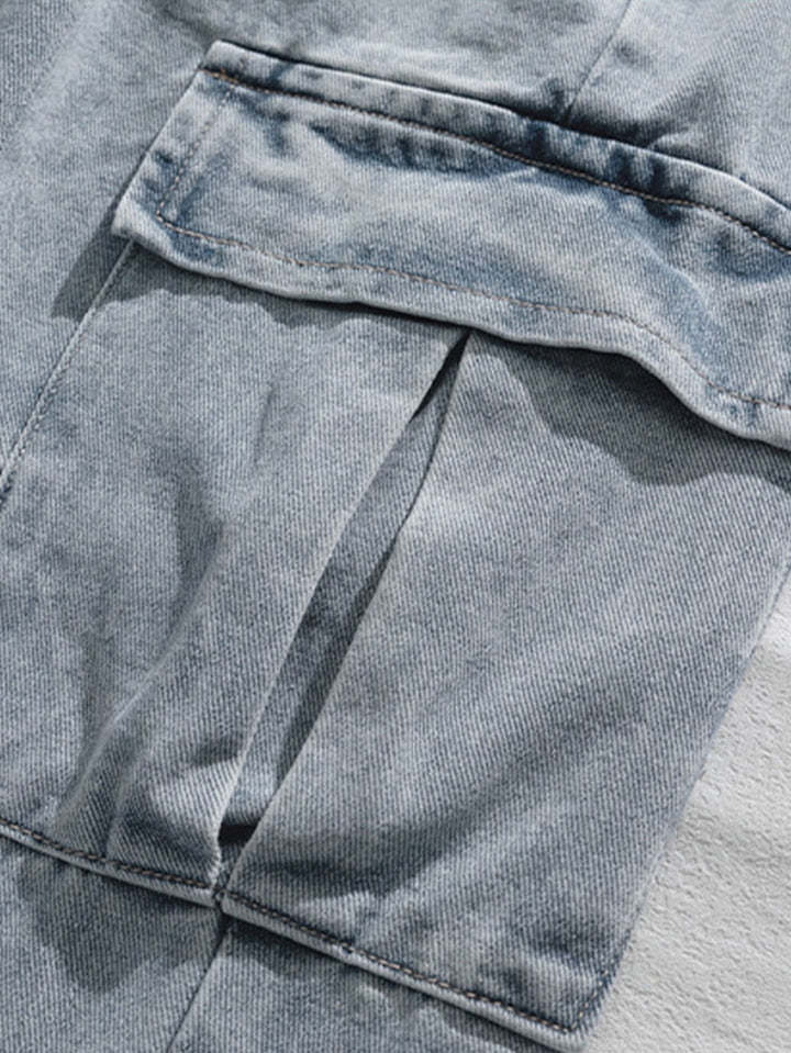 Elastische Taille Relax Fit Rechte Pijpen Cargo Jeans
