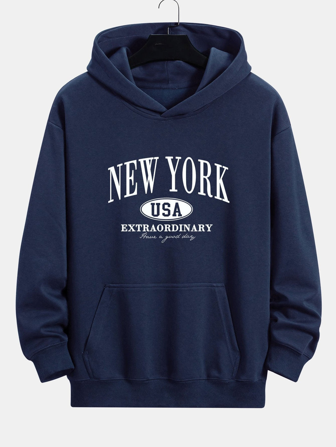 New York Print Relax Fit Hoodie & Rechte Pijpen Corduroy Broek