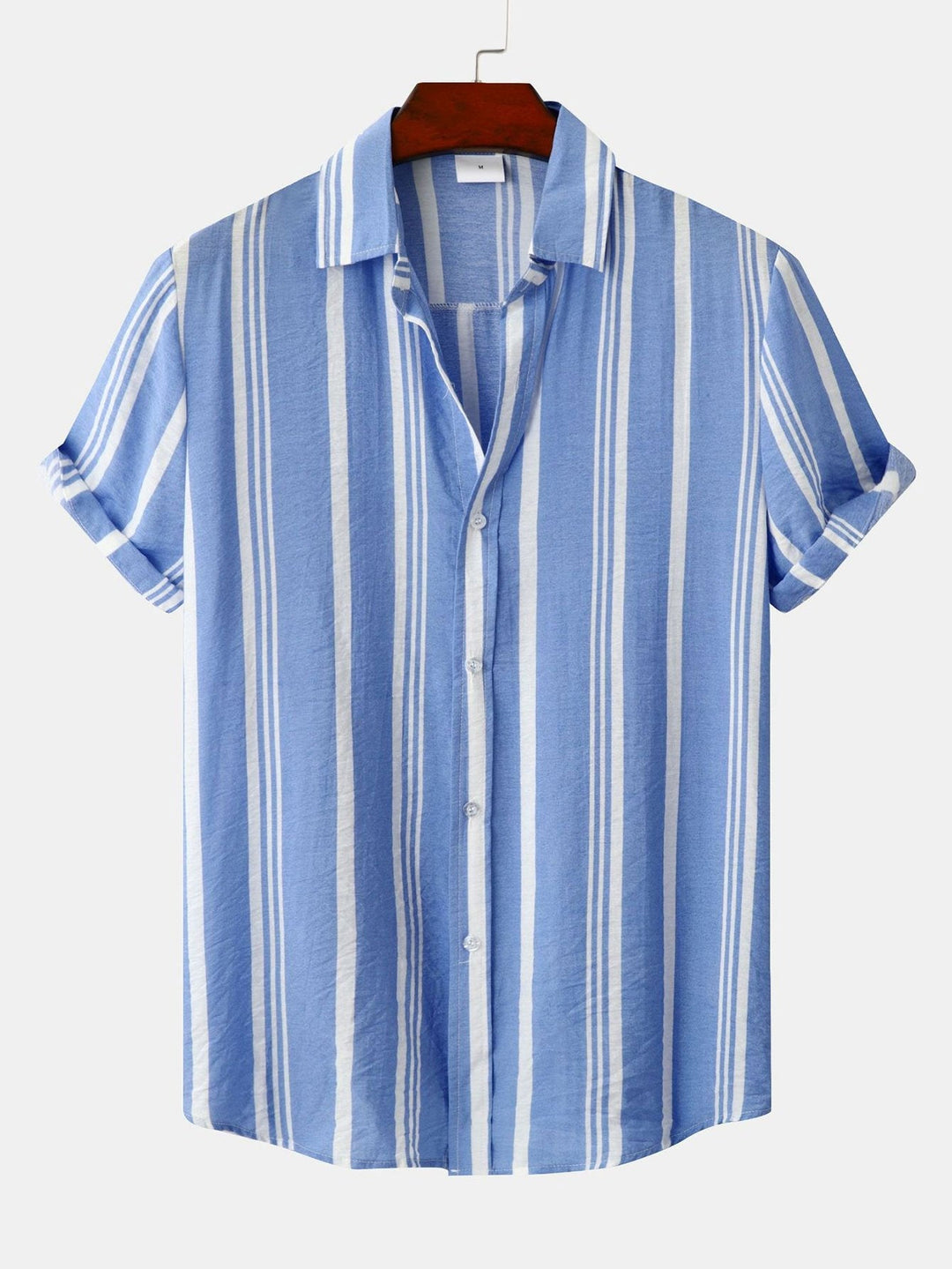 Striped Print Button-Up Shirt & Swim Shorts