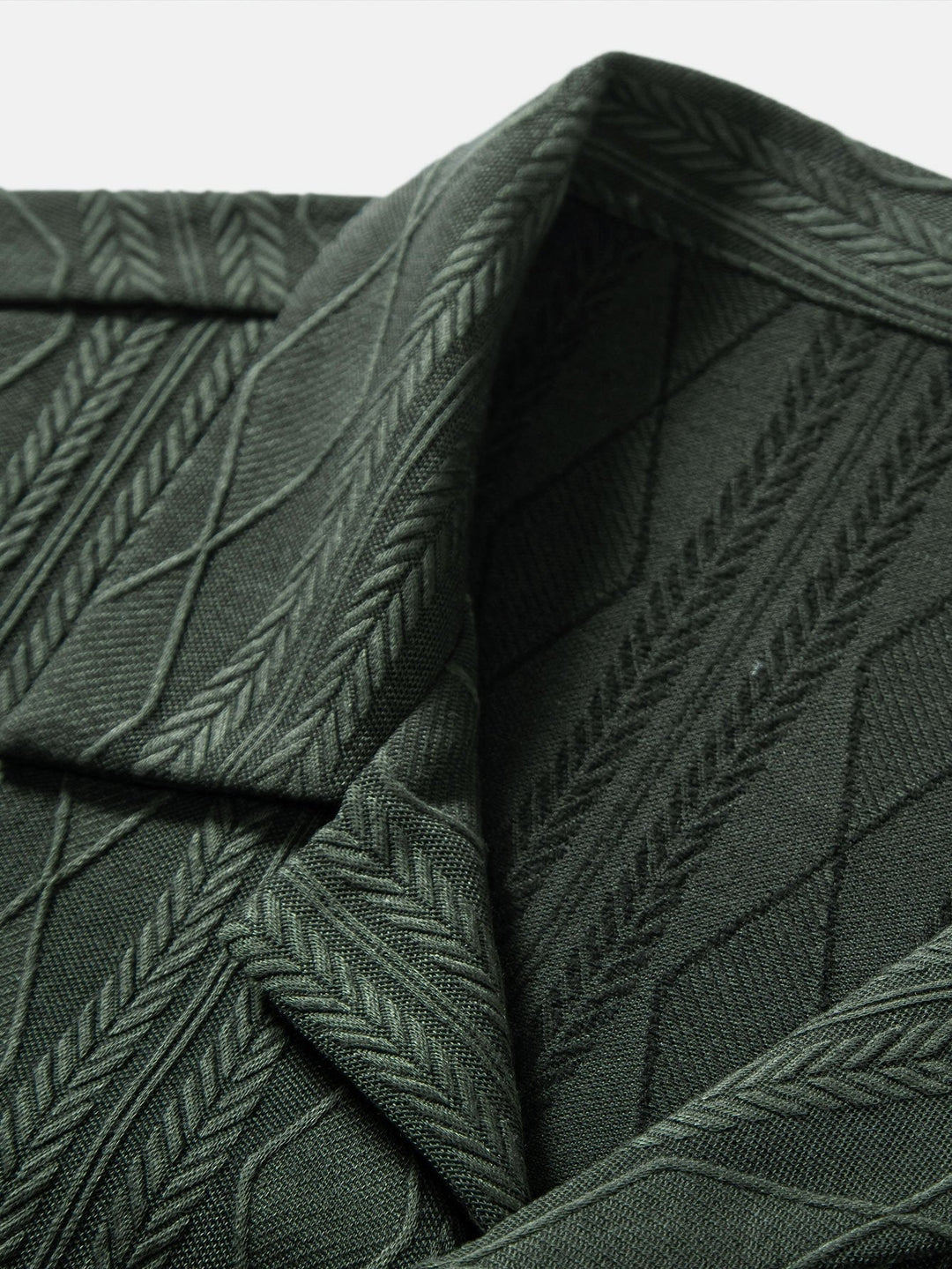 Gebreide Geometrische Ruit Jacquard Cubaanse Shirt & Rechte Linnen Broek