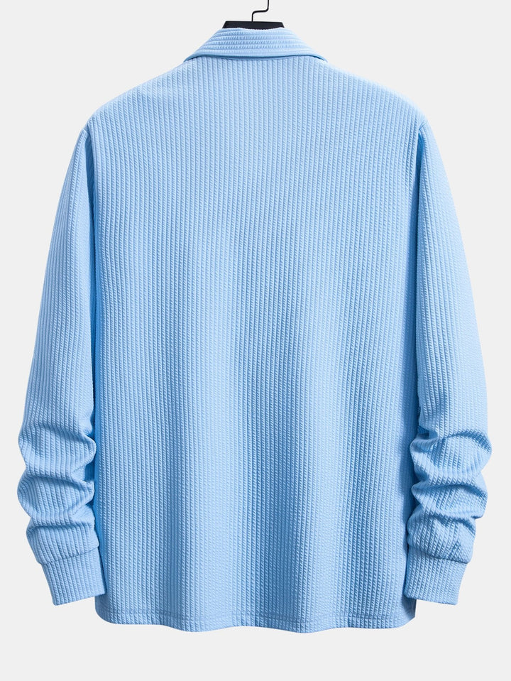 Lange Mouwen Geribde Polo & Rechte Geribde Broek