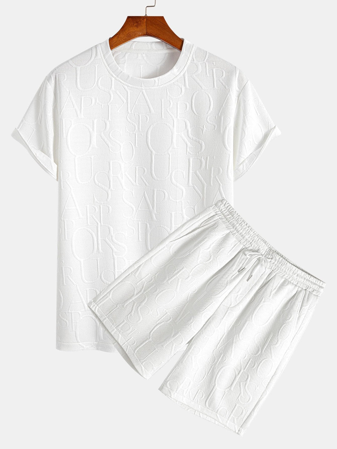 Letter Jacquard T-Shirt & Shorts