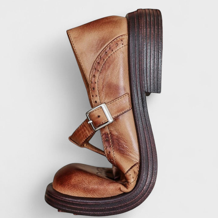 Elisa - Elegance and Comfort Leather Heel