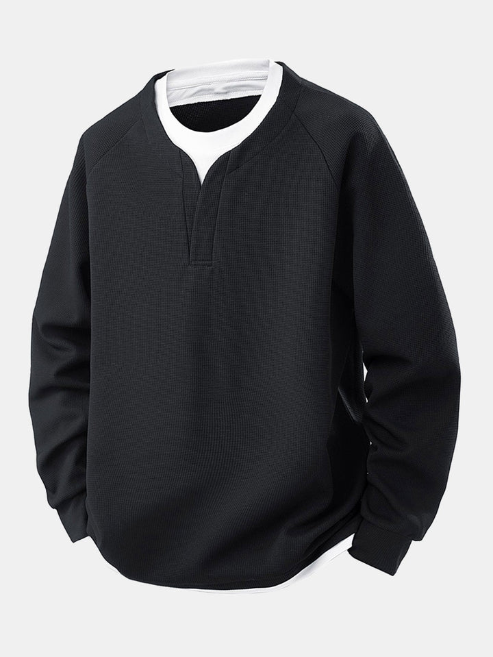 Raglanmouw 2-in-1 Wafel T-shirt