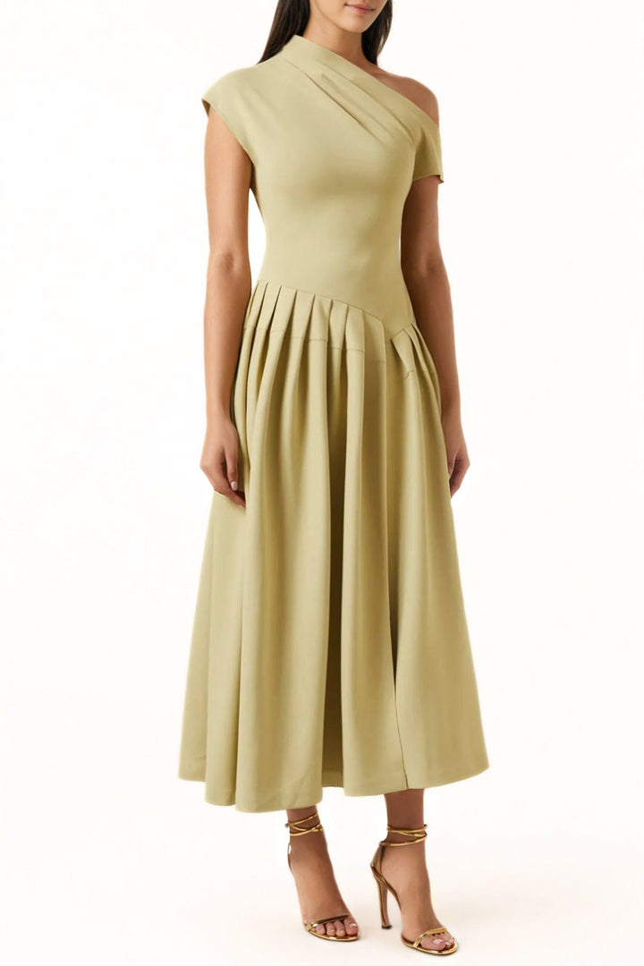 Jenny l Solid Short Sleeve Midi Dress