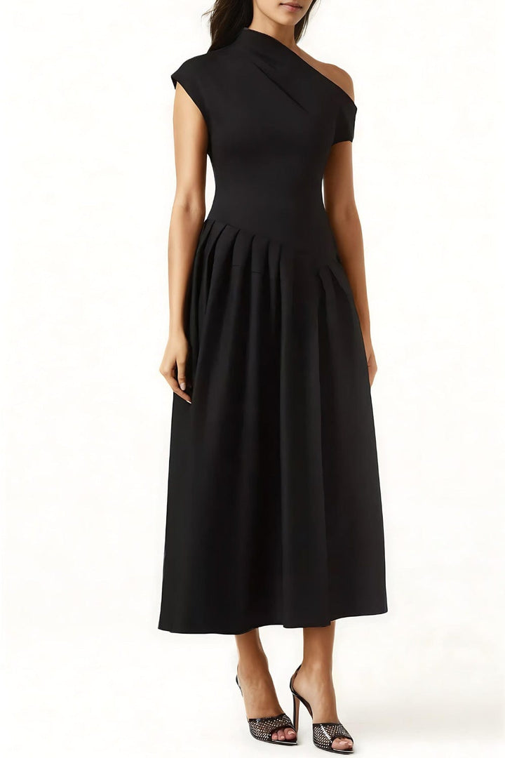 Jenny l Solid Short Sleeve Midi Dress