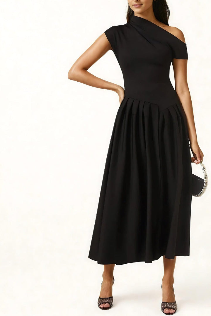Jenny l Solid Short Sleeve Midi Dress