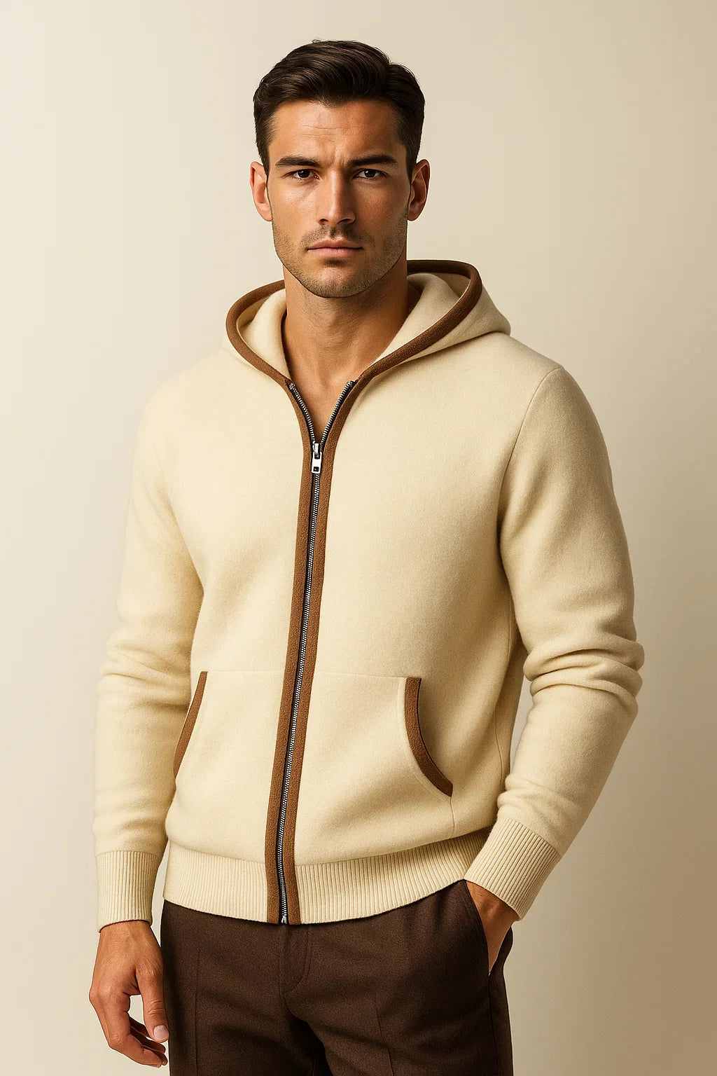 Jack l Sorano Hooded Cardigan Cream