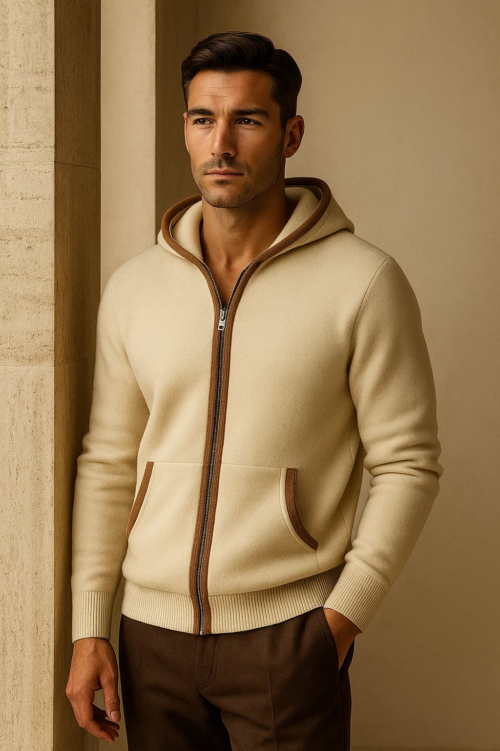 Jack l Sorano Hooded Cardigan Cream